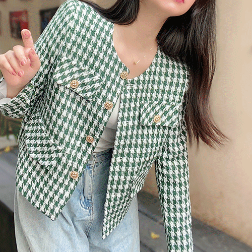 Spring and Autumn Guest Look Daily Look Date Look Tweed Jacket (3color)