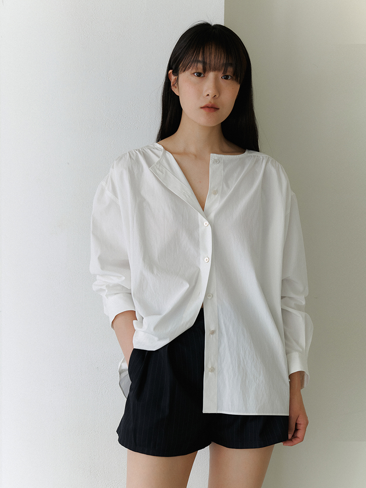 Pery Shirring Shirt (White)