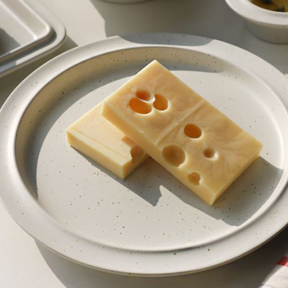 칼로스 치즈 무광 도자기 라운드 접시, 원접시 2color