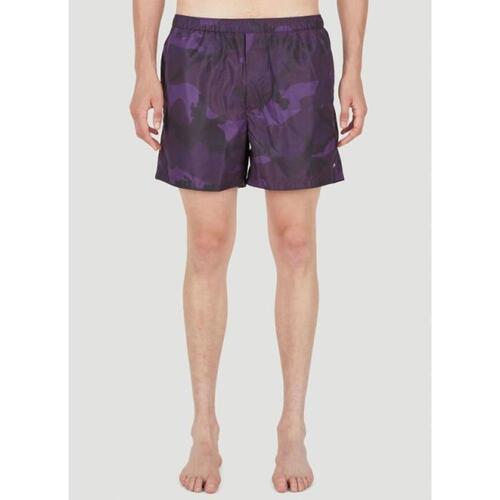 발렌티노 남성 비치웨어 Camouflage Print Swim Shorts in Purple 1V3UH0288QV