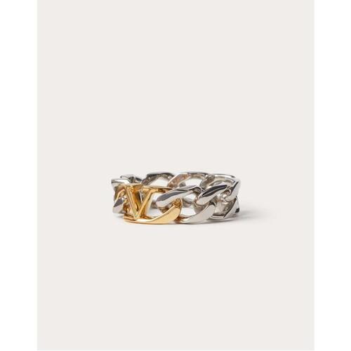 발렌티노 남성 반지 Vlogo Chain Metal Ring for Man in Gold | Valentino GB YJ0Q20MET_Y44