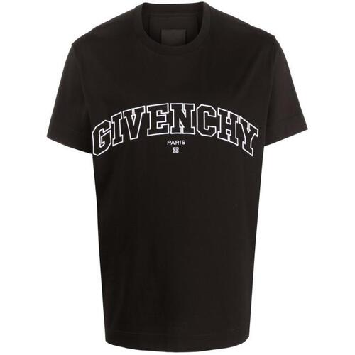 지방시 남성 티셔츠 맨투맨 Black College Logo Embroidery T shirt 19282352_BM71CW3Y6B