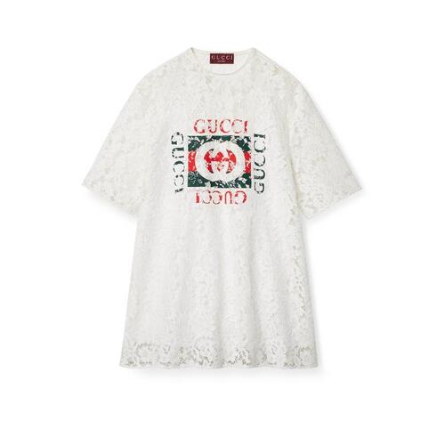 구찌 여성 티셔츠 맨투맨 788990 ZAQP7 9799 Gucci floral cotton lace top with print