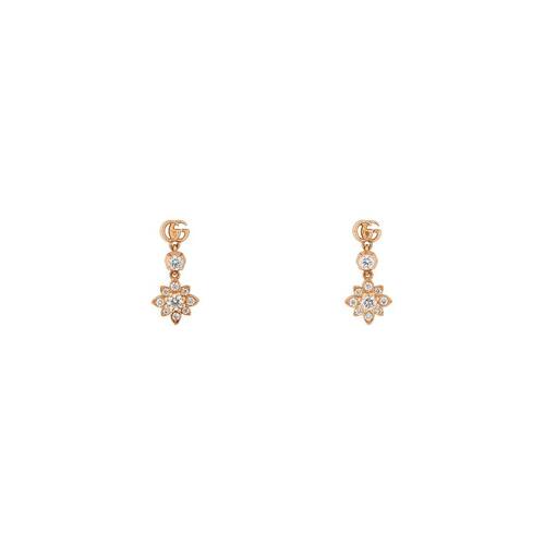 구찌 여성 귀걸이 702691 J8540 5702 Flora 18k diamond earrings