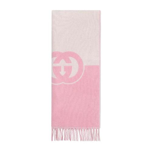 구찌 여성 스카프 숄 715497 3GB02 5878 Wool cashmere scarf with InterlockingG