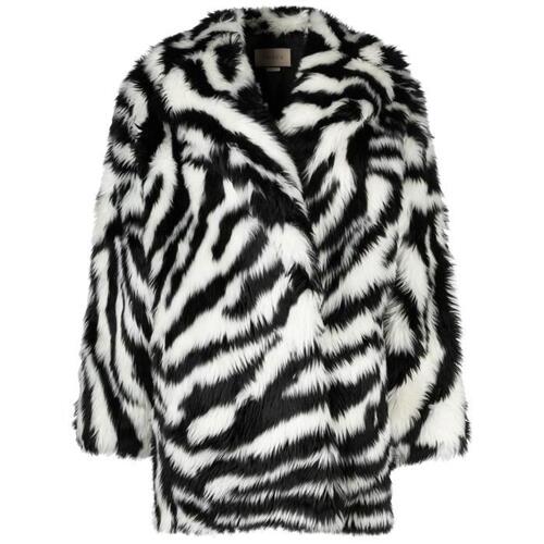 구찌 여성 코트 Black And White Zebra Print Faux Fur Coat 18640416_708527XEADZ