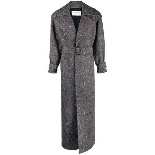 생로랑 여성 코트 Grey double breasted belted wool coat 19212572_708221Y7E72