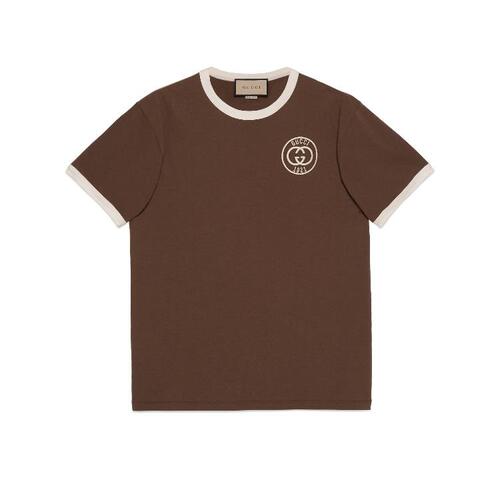 구찌 남성 티셔츠 맨투맨 727694 XJFV8 2322 Cotton jersey T shirt with Gucci embroidery
