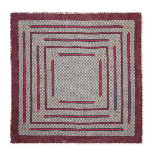 구찌 여성 스카프 숄 756936 3GAL9 6268 GG silk wool shawl with Web