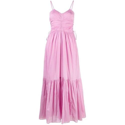 MARANT ETOILE 여성 원피스 Purple Giana Ruched Organic Cotton Midi Dress 19529809_RO0001FAA1J03E