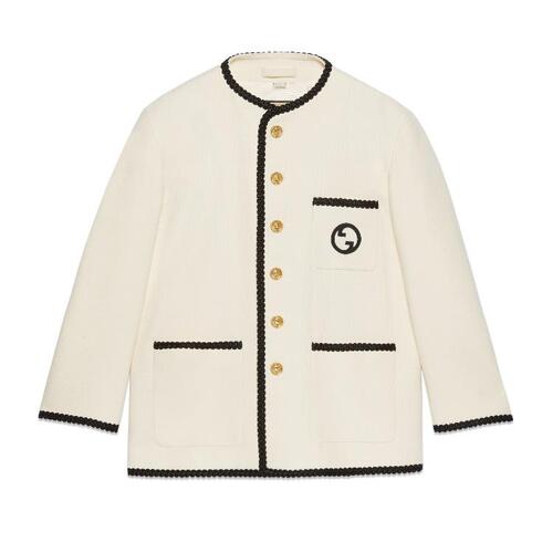 구찌 여성 자켓 블레이저 749578 ZANIZ 9782 Wool tweed jacket with embroidery