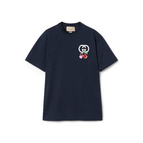 구찌 여성 티셔츠 맨투맨 776596 XJGHK 4215 Cotton jersey T shirt with patch