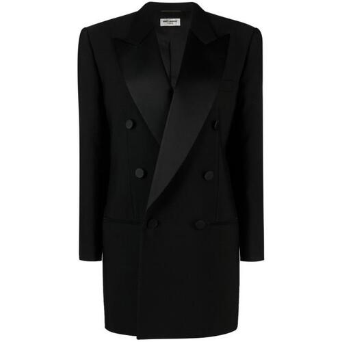 생로랑 여성 자켓 블레이저 Black Double Breasted Tuxedo Blazer 18428928_704629Y806V