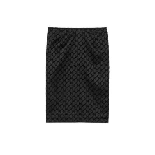 구찌 여성 스커트 764899 XUAIR 1043 GG print silk duchesse skirt