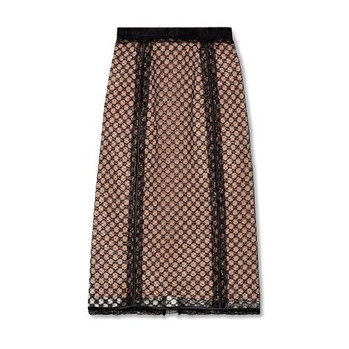 구찌 여성 스커트 678193 XUAIM 1000 GG net skirt with lace trims