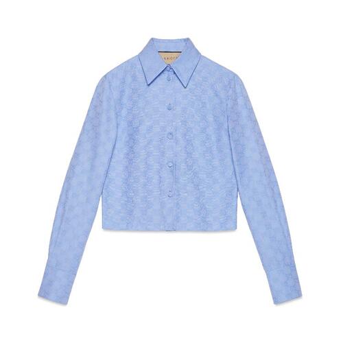 구찌 여성 블라우스 셔츠 770160 ZAM9M 4910 GG Supreme Oxford cotton shirt