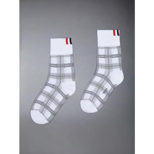 톰브라운 여성 양말 FAS193A-Y3012-055 check jacquard cotton socks
