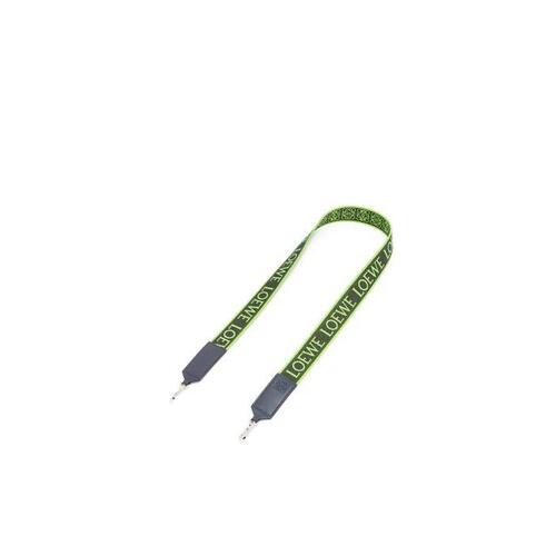 로에베 남성 기타액세서리 Anagram strap in jacquard&amp;calfskin Apple Green/Deep Navy C073T87X07-5827