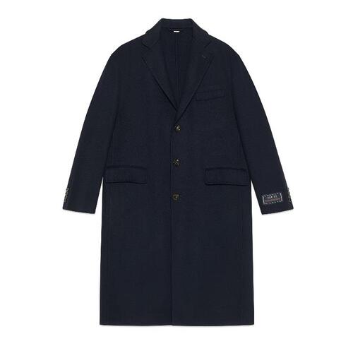 구찌 남성 코트 762017 ZAKE3 4440 Lightweight wool coat with Web label