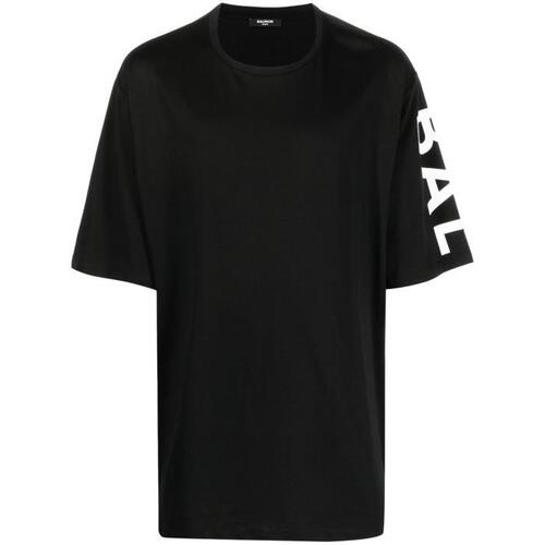 발망 남성 티셔츠 맨투맨 black logo print cotton T shirt 19526726_AH1EH015BB15