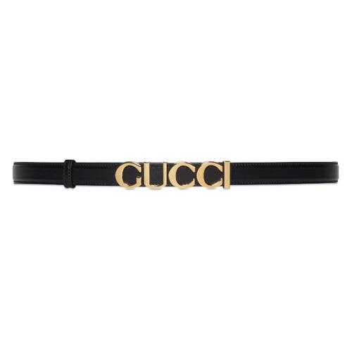 구찌 여성 벨트 751600 0YA0G 1000 Gucci buckle thin belt