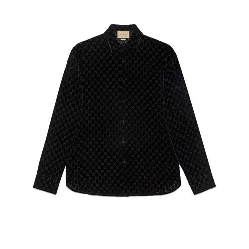 구찌 남성 자켓 블레이저 770263 ZAHGE 1000 GG velvet oversized shirt