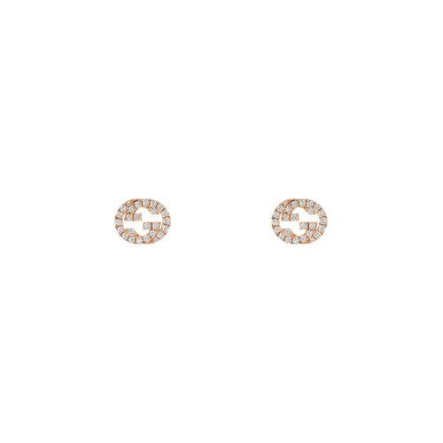 구찌 여성 귀걸이 729408 J8540 5702 Gucci Interlocking stud earrings with diamonds