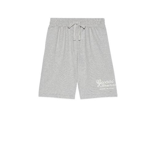 구찌 남성 스포츠 아웃도어 780572 XJGGV 1056 Cotton jersey shorts with embroidery