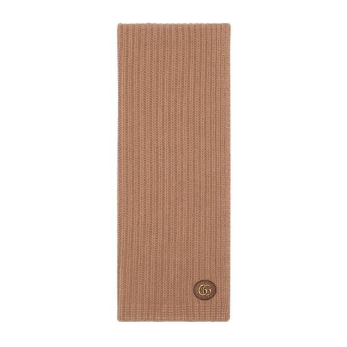 구찌 여성 스카프 숄 773426 3GB02 9800 Knit wool scarf with patch