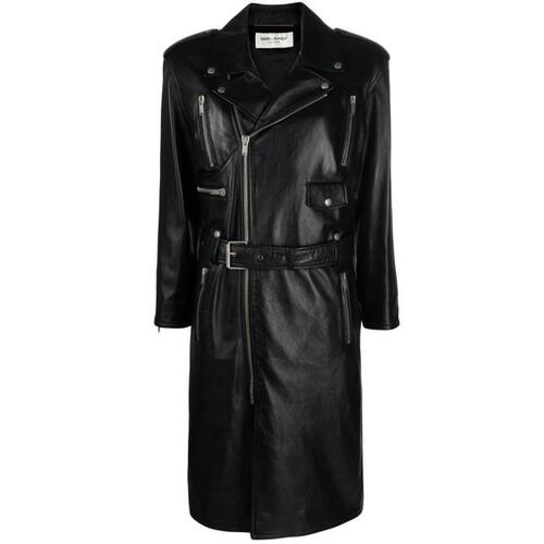 생로랑 여성 코트 black leather biker coat 18844584_706147YCFC2