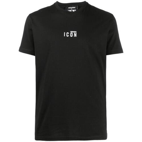 디스퀘어드 남성 티셔츠 맨투맨 Black Logo Print T shirt 16136212_S79GC0010S23009