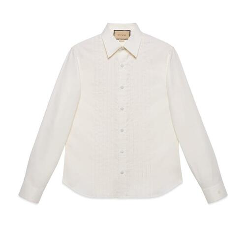 구찌 남성 셔츠 740694 ZANF6 9200 Oxford cotton shirt with embroidery
