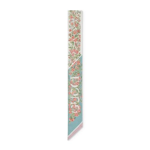 구찌 여성 스카프 숄 783189 3G001 3972 Gucci floral print silk neck bow