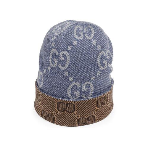 구찌 여성 모자 716585 3GAJY 4165 Reversible GG wool hat