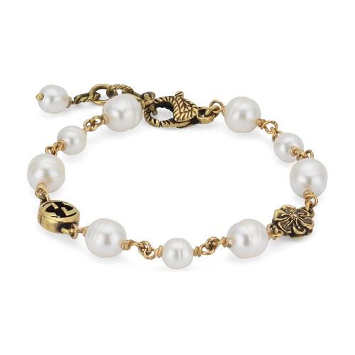 구찌 여성 팔찌 664352 I4620 8078 Gucci Interlocking flower pearl bracelet