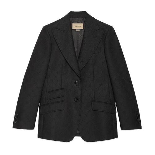 구찌 여성 자켓 블레이저 721089 ZAKF8 1000 GG wool jacquard jacket