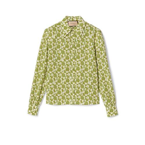 구찌 여성 블라우스 셔츠 779352 ZAP5V 3616 Floral print silk crpe de chine shirt