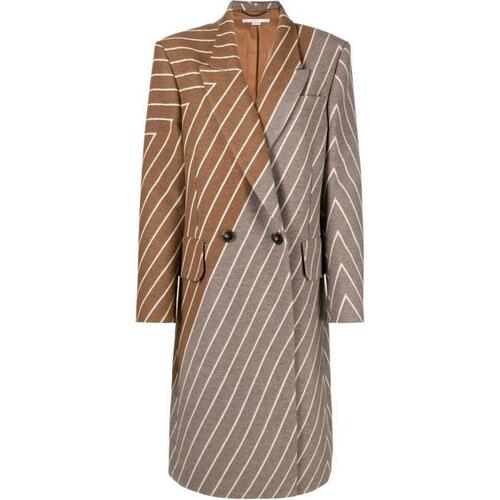 스텔라맥카트니 여성 코트 Brown Stella Variegated Stripe Coat 18322994_6600083AJ750