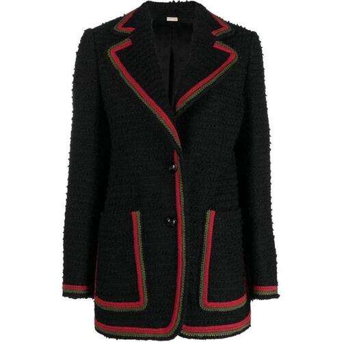 구찌 여성 자켓 블레이저 black contrast trim single breasted blazer 19277076_711466ZAA0O