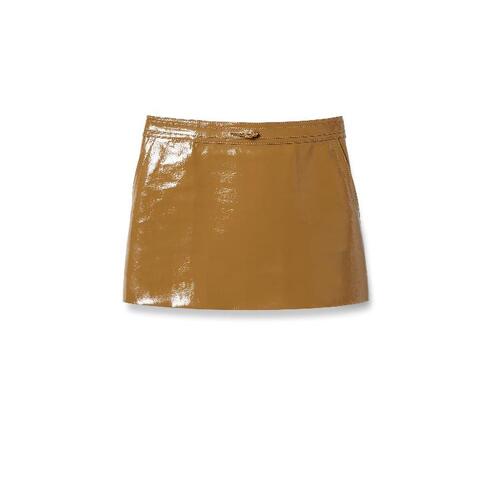 구찌 여성 스커트 792131 XNA2W 2074 Shiny leather mini skirt