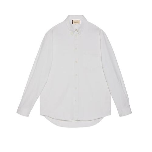 구찌 남성 셔츠 742711 ZANVH 9002 Oxford cotton shirt with embroidery