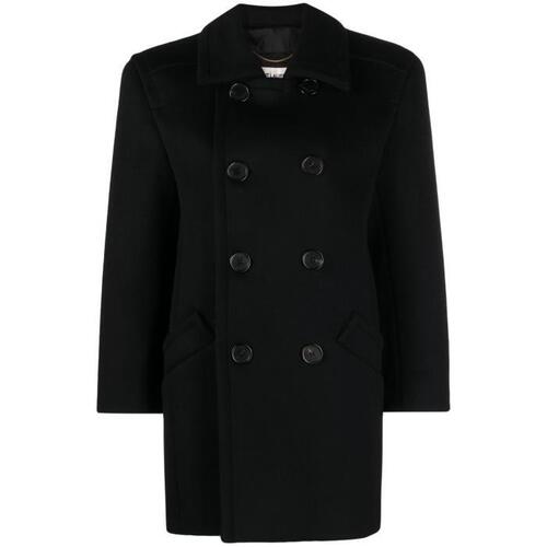 생로랑 여성 코트 black double breasted wool coat 19467142_709423Y060R