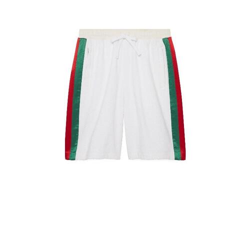 구찌 남성 스포츠 아웃도어 752267 XJFTA 9692 GG cotton terry cloth shorts with Web detail