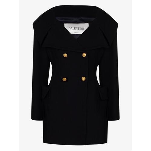 발렌티노 여성 코트 navy open neck buttoned wool coat 15464721_BCJ1N04G8