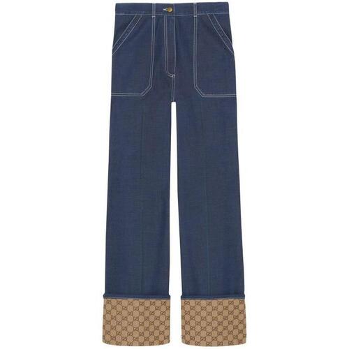 구찌 여성 바지 데님 Blue GG Canvas Straight leg Jeans 19310453_721923XDB56