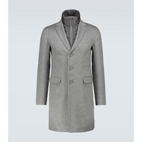 에르노 남성 코트 Layered cashmere overcoat P00500484