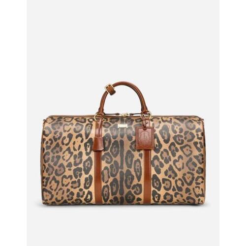돌체앤가바나 남성 서류백 비즈니스백 Medium travel bag in leopard print Crespo with branded plate BB2206AW384HYNBM