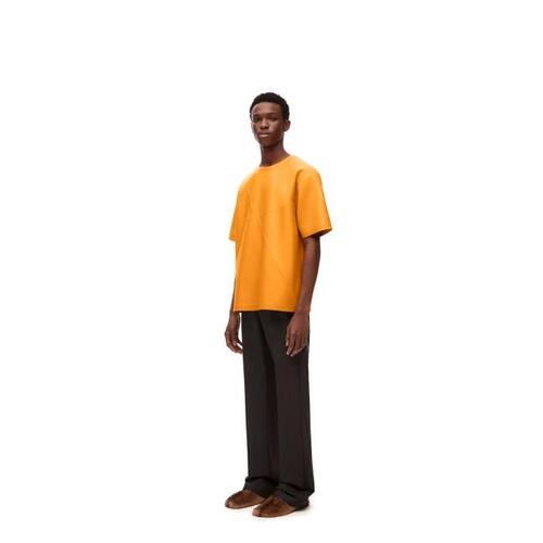 로에베 남성 티셔츠 맨투맨 Pleated T shirt in nappa lambskin Shiny Orange H526Y30L09-8989