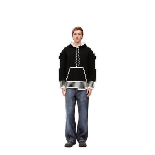 로에베 남성 후드티 후드집업 Pixelated hoodie in technical knit Black H526Y14KF6-1100