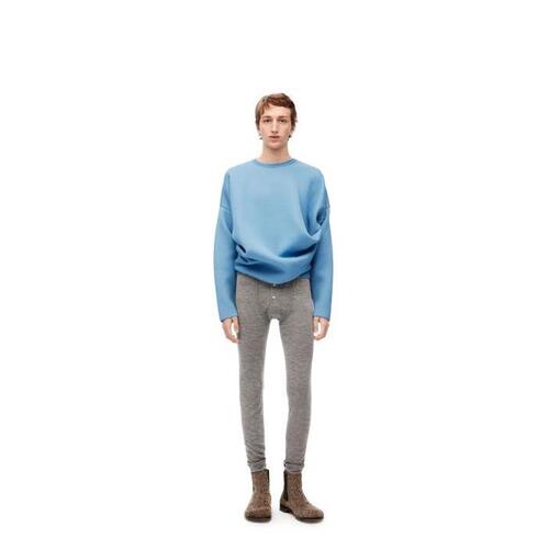 로에베 남성 니트웨어 Draped sweater in silk&amp;cashmere Pastel Blue H526Y14KEH-5579